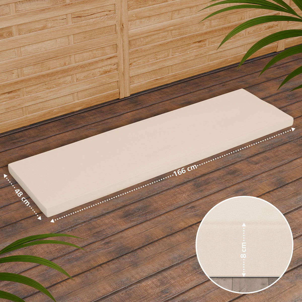 Teakbank Daxon mit Sitzkissen 180 cm – Ansicht 4