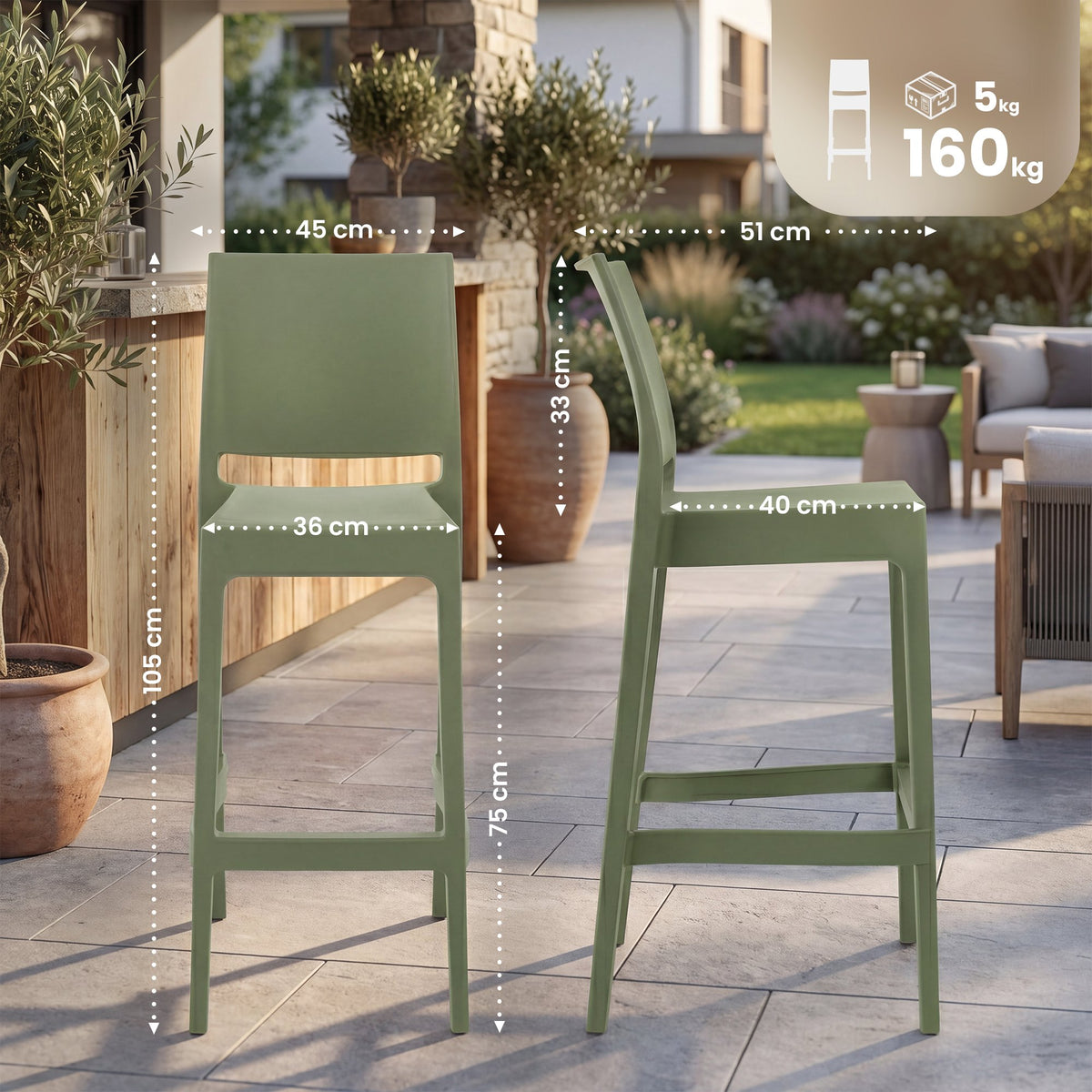 4er Set Barhocker Maya – Ansicht 2