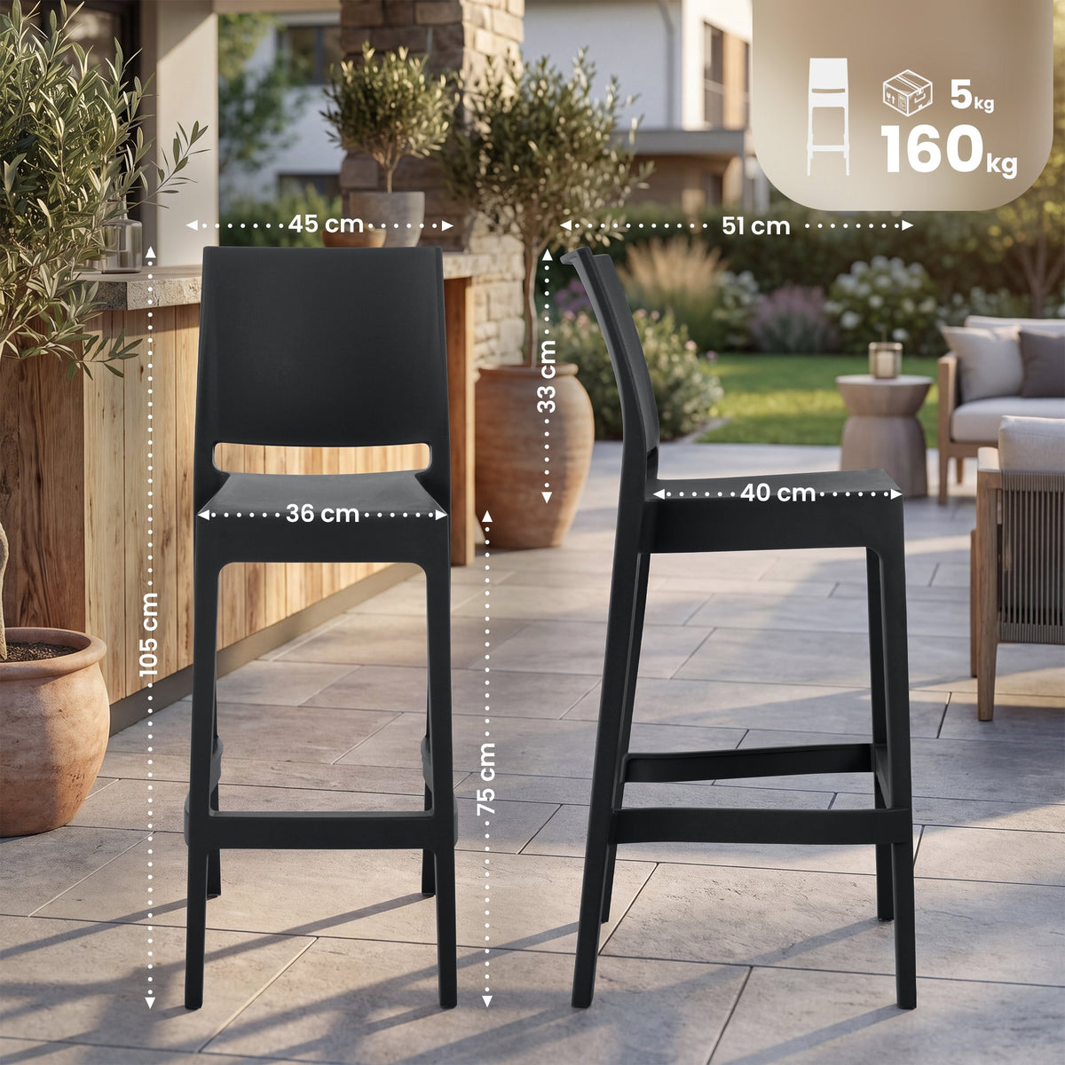 4er Set Barhocker Maya – Ansicht 9