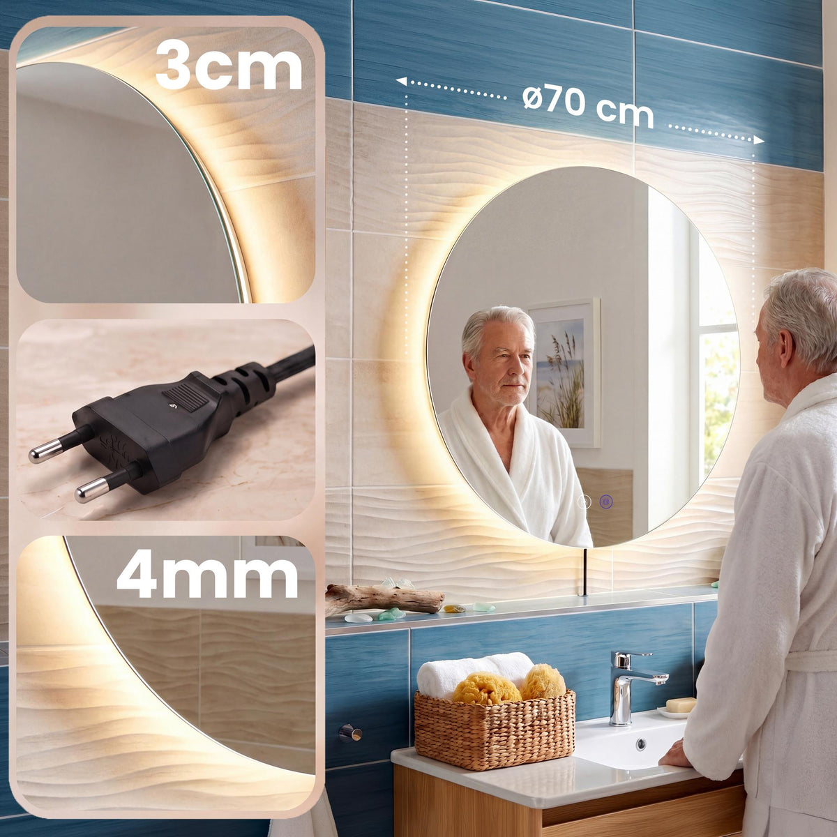 Badspiegel Vendula 70 cm – Ansicht 3
