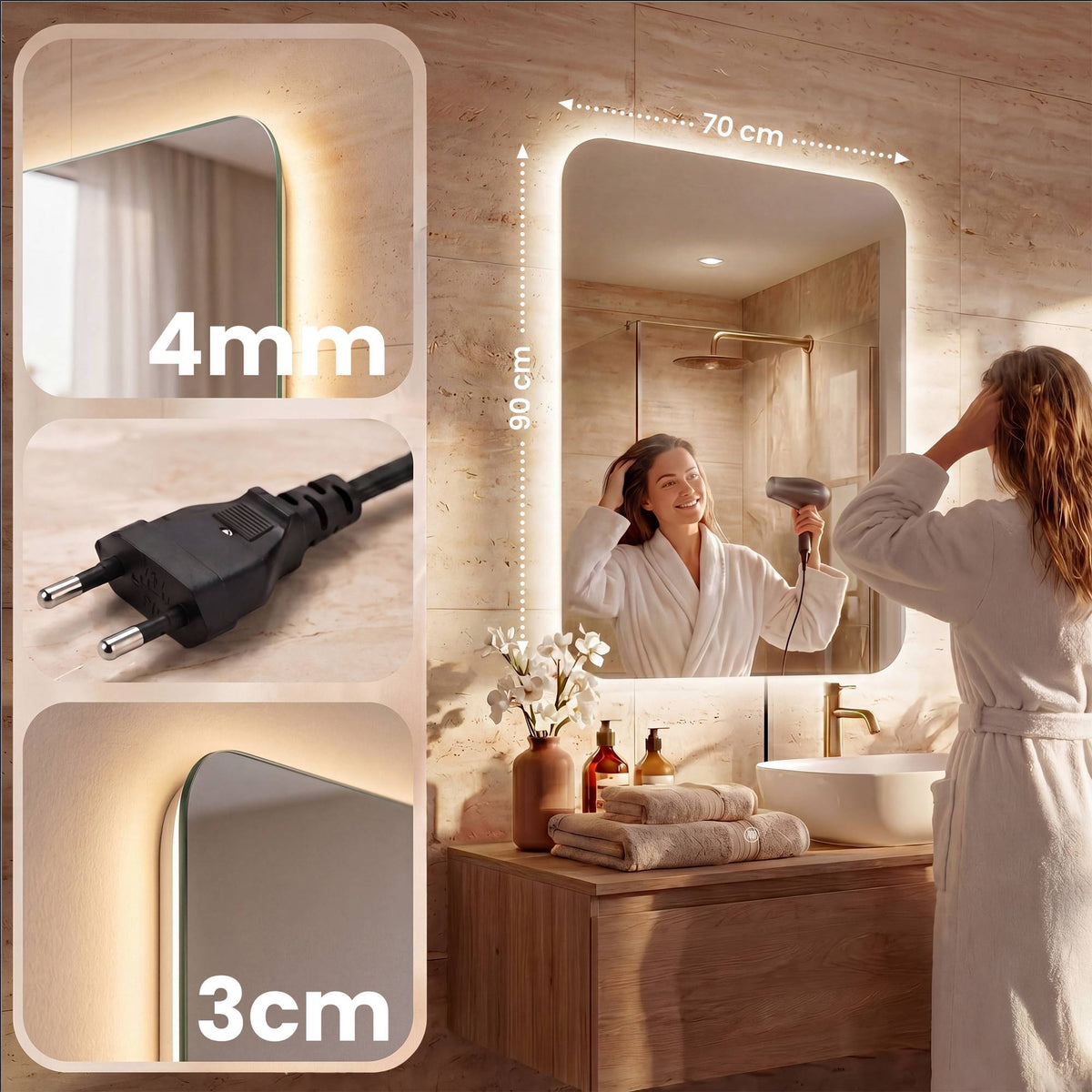 Badspiegel Ariva 70x90 cm – Ansicht 2