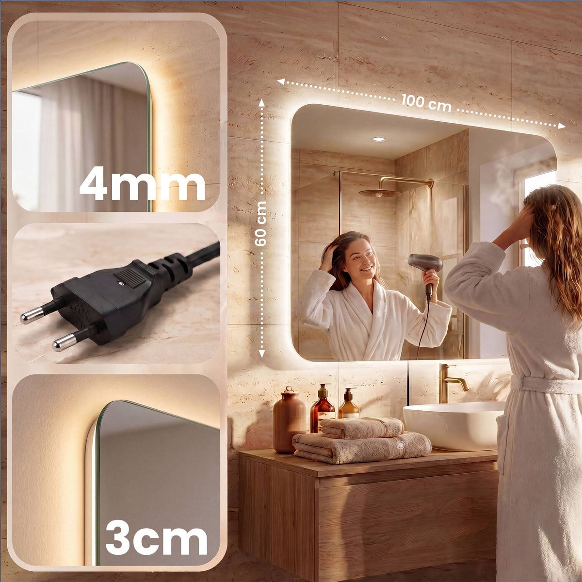 Badspiegel Ariva 100x60 cm – Ansicht 2