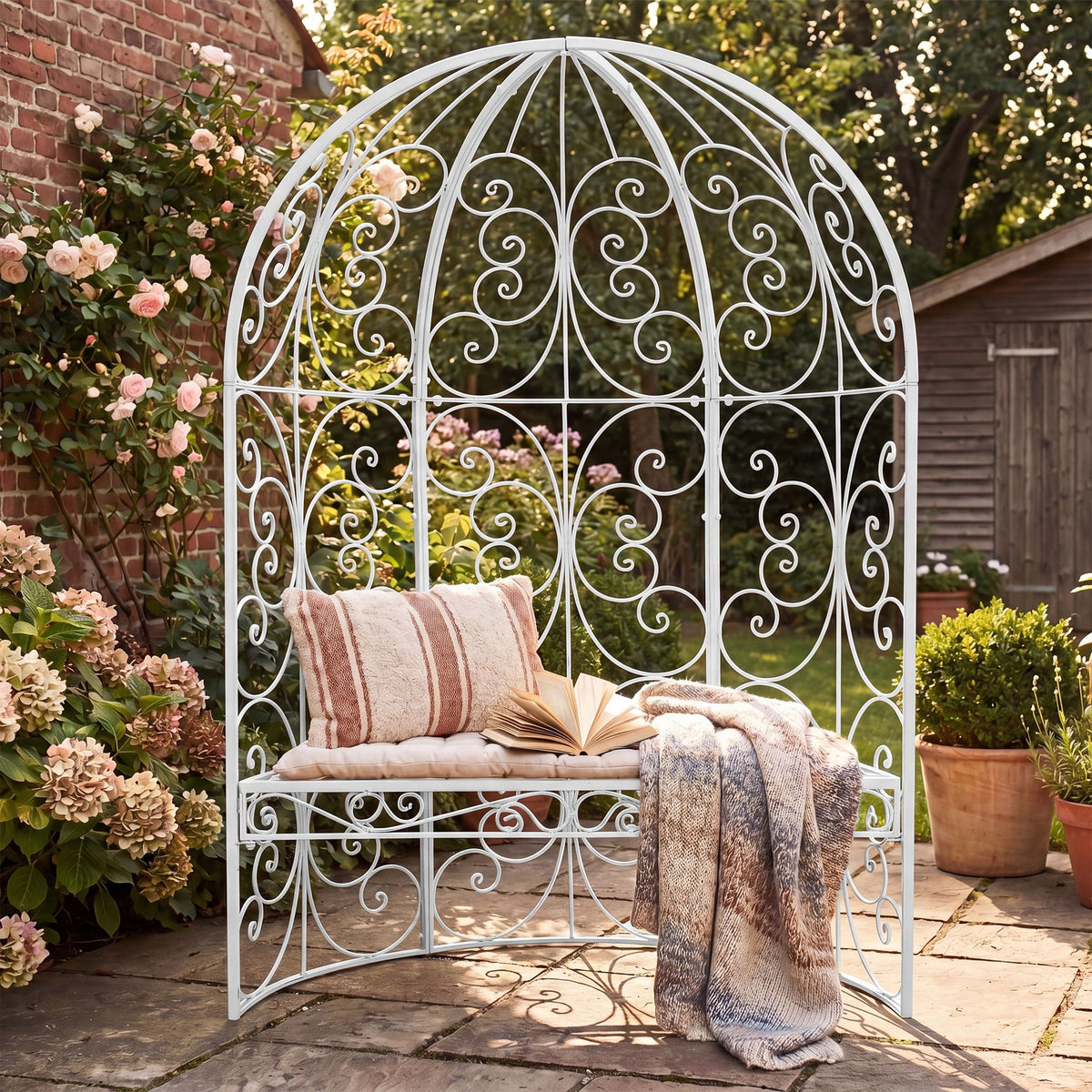 Halbpavillon Rosie mit Sitzbank – Ansicht 3