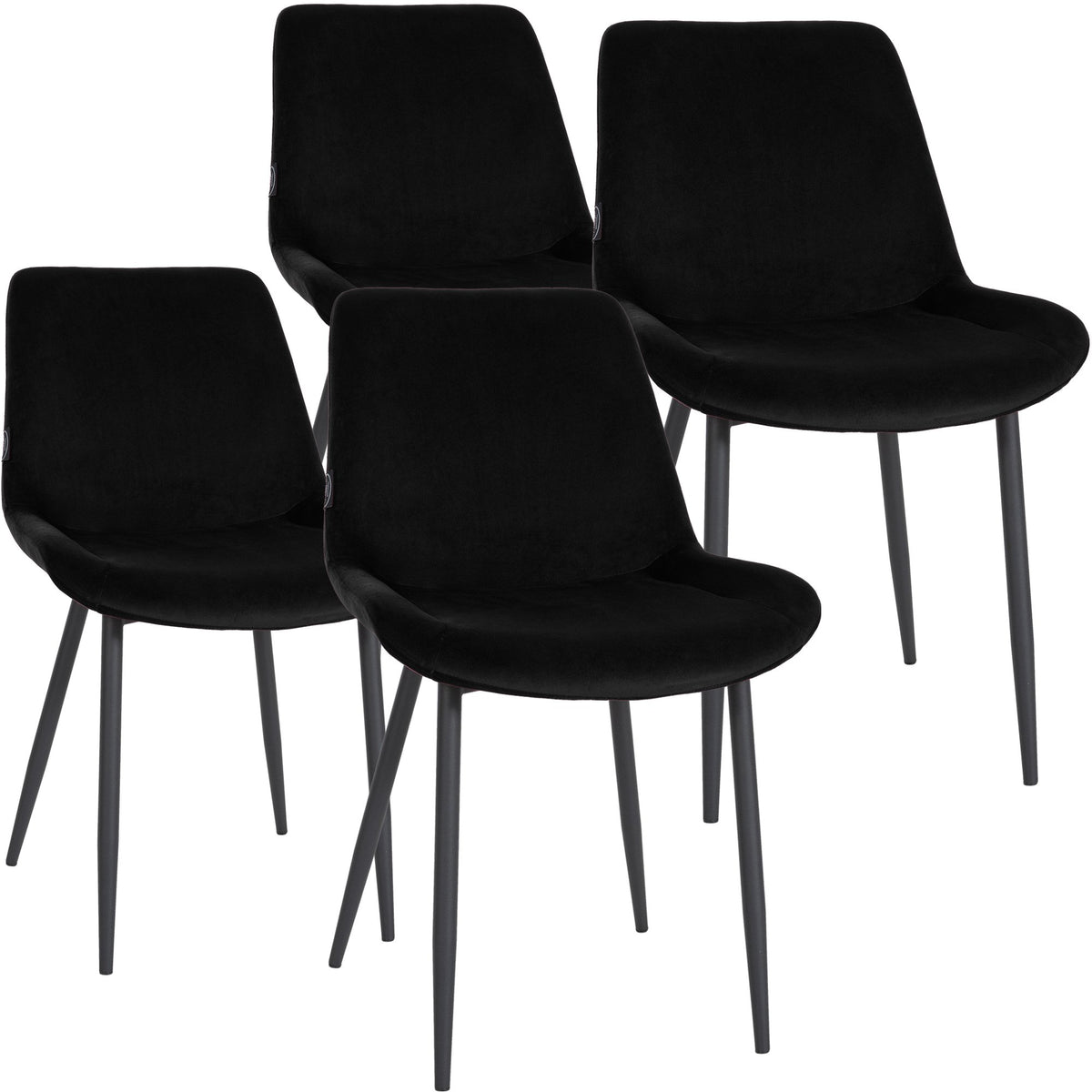 4er Set Esszimmerstühle Victoria Samt – Ansicht 8
