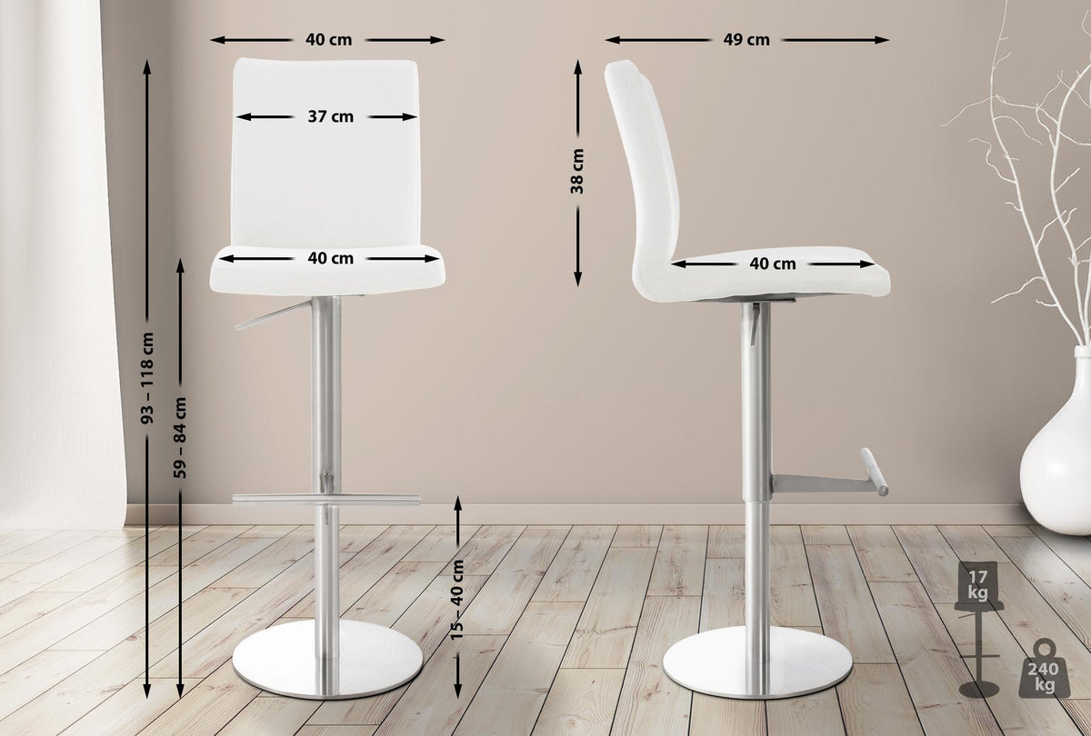 Barhocker Cadiz Stoff edelstahl – Ansicht 9