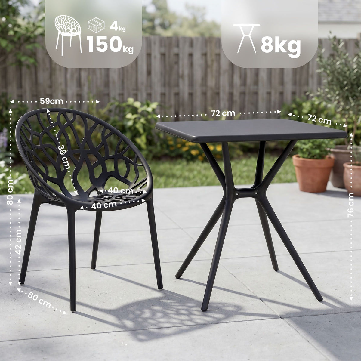 Gartenmöbel-Set Lumera mit 2 Stühlen – Ansicht 5