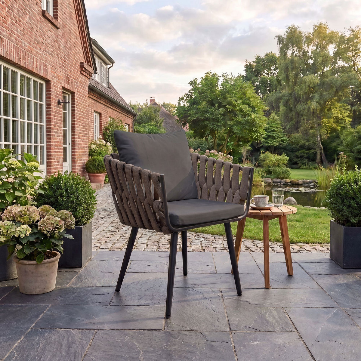 Gartenstuhl Lombardia Taupe mit Sitzkissen – Ansicht 10