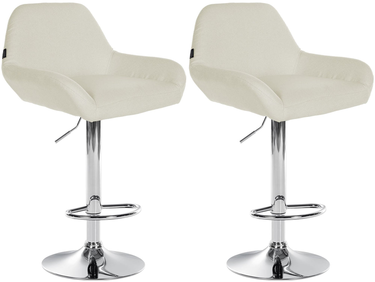 2er Set Barhocker Braga Stoff chrom