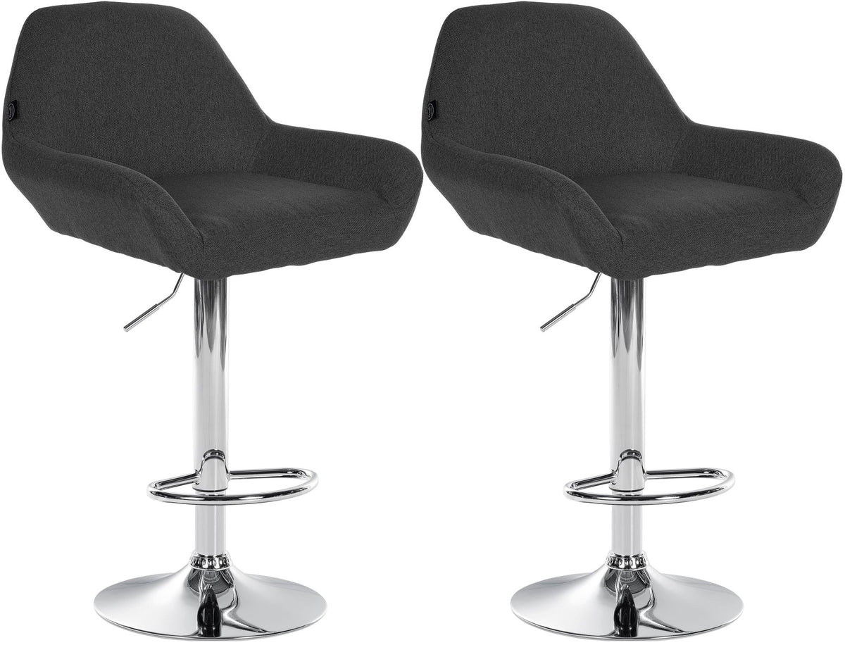 2er Set Barhocker Braga Stoff chrom – Ansicht 15