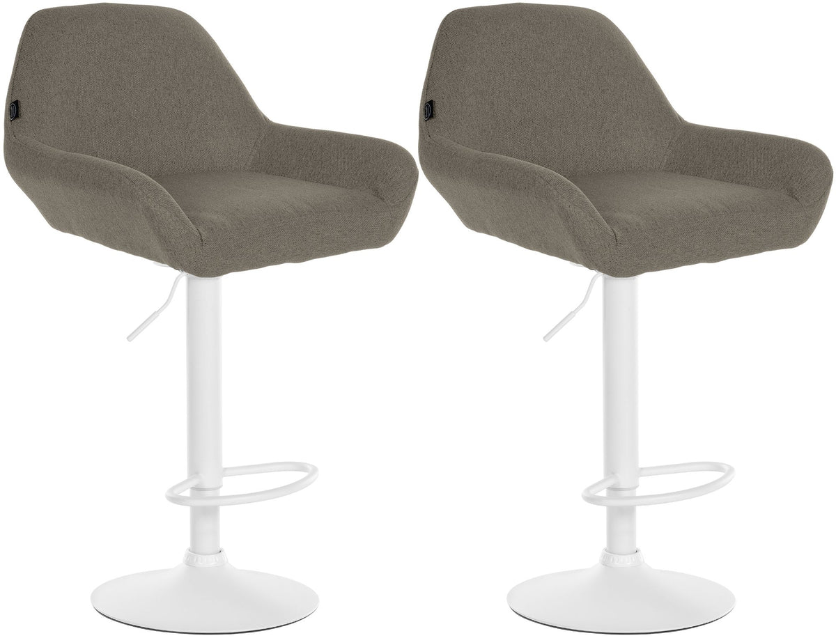 2er Set Barhocker Braga Stoff weiß