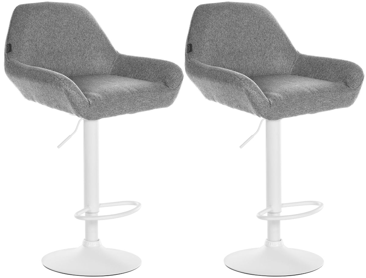 2er Set Barhocker Braga Stoff weiß – Ansicht 15