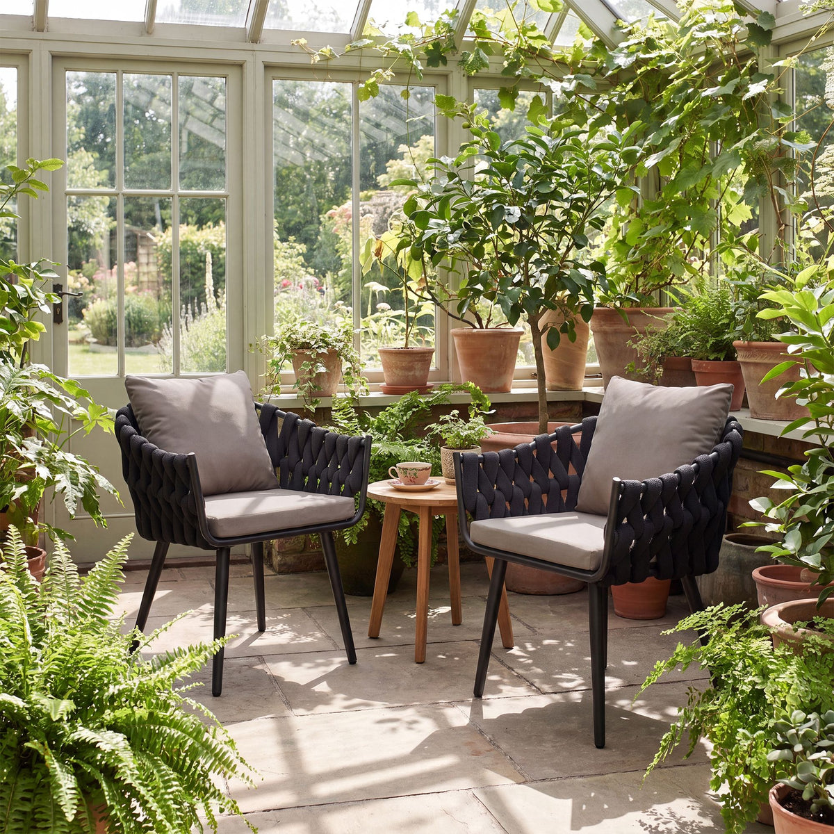 Gartenstuhl Naxos Anthrazit mit Sitzkissen – Ansicht 10