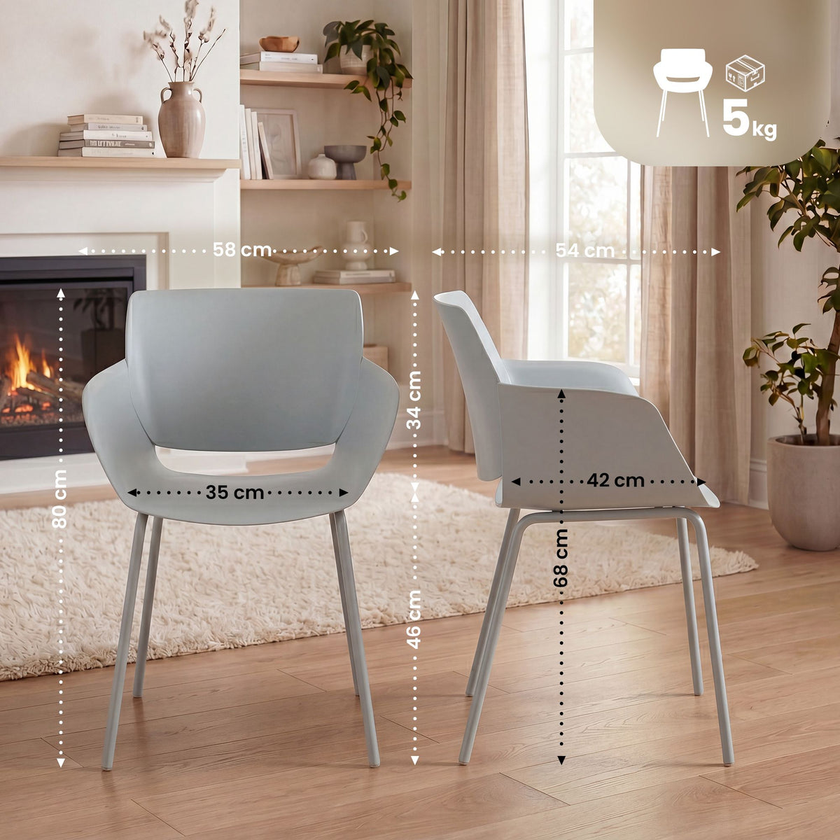 2er Set Stuhl Alpena – Ansicht 2