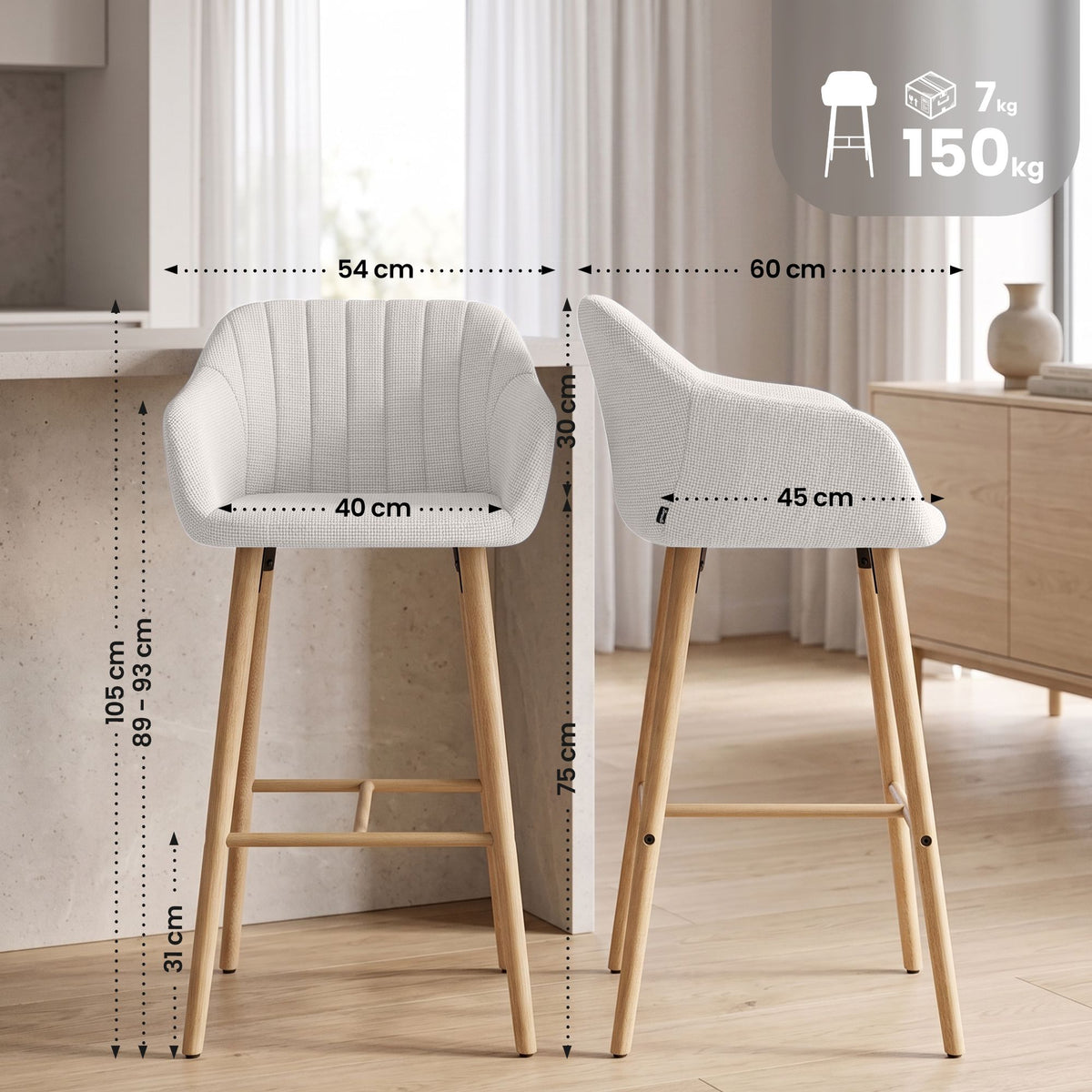 Barhocker Ando Stoff – Ansicht 2