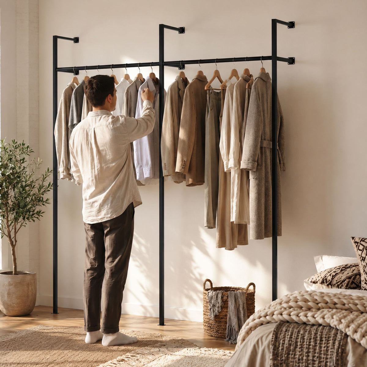 Wandgarderobe Merton 195,5x35x220 cm – Ansicht 3