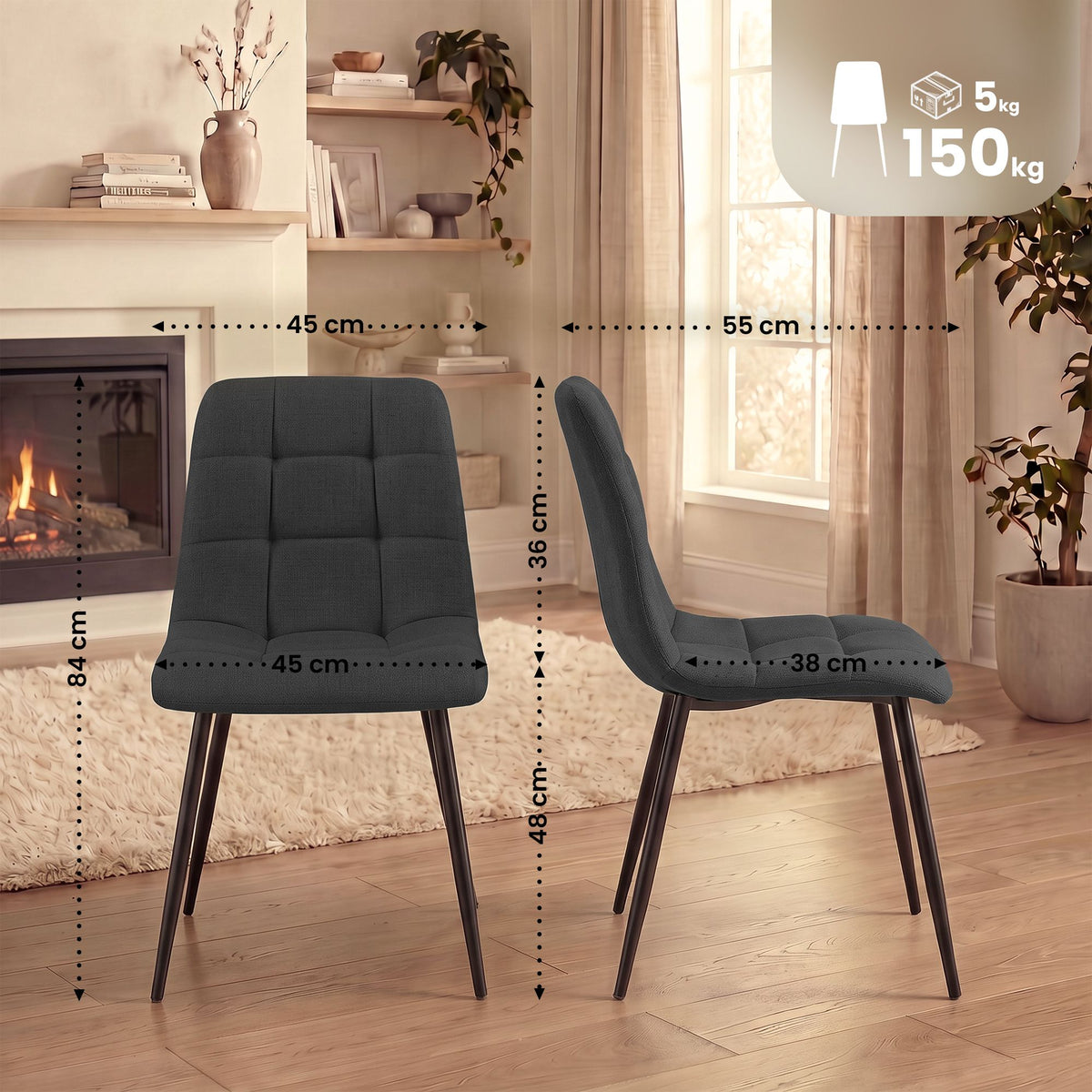 Esszimmerstuhl Tilde Stoff – Ansicht 2