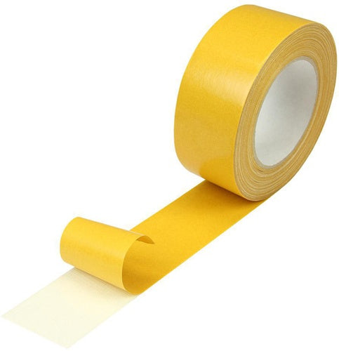 Messeklebeband doppelseitig Breite 50mm L25m S250µ gelb Baumwollzellgewebe - VPE: 20
