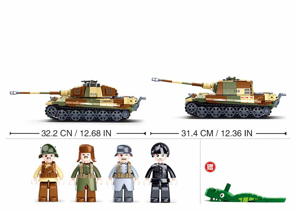 Sluban M38-B0980 - Army Battle of Budapest - Großer Deutsche Panzer 2in1 – Ansicht 2