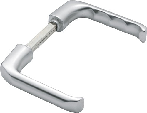 Türdrückerpaar London 113 H Aluminium F1 ohne Rosetten Vierkant 10 mm HOPPE