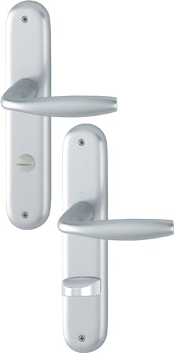 Langschildgarnitur New York 1810/273P Aluminium F1 SK/OL 78 mm DIN links / rechts HOPPE
