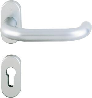 Feuerschutzgarnitur Paris FS-138GF/55/55S Aluminium F1-2 D/D für Türstärke 55-75 mm PZ oval DIN links / rechts HOPPE