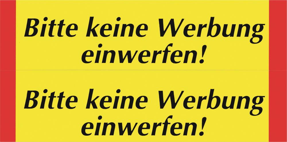 Klebesymbol Warnschild ''Keine Werbung Einwerfen''20 X 80mm 1x2 Stück