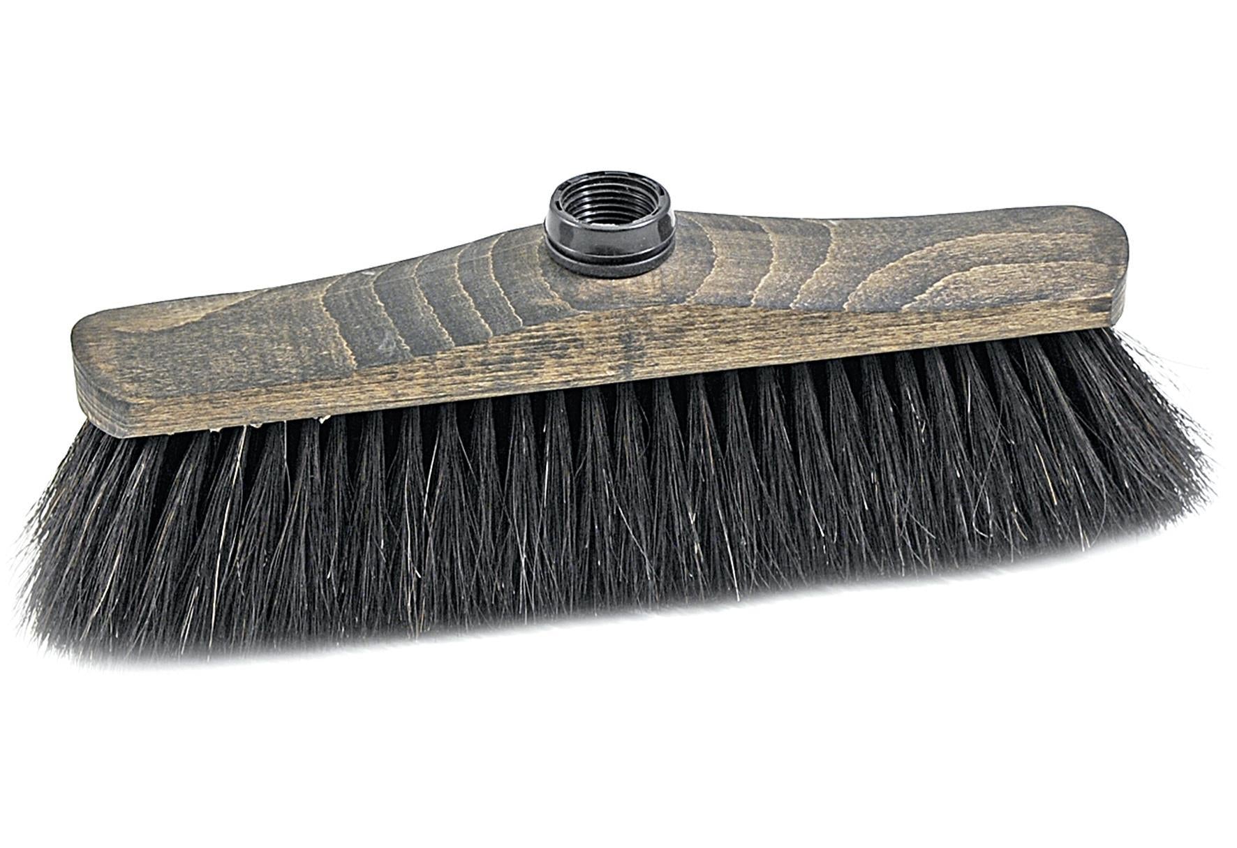 SOREX Zimmerbesen Holz mit Eurogewinde Roßhaar dunkel gebeizt 28cm