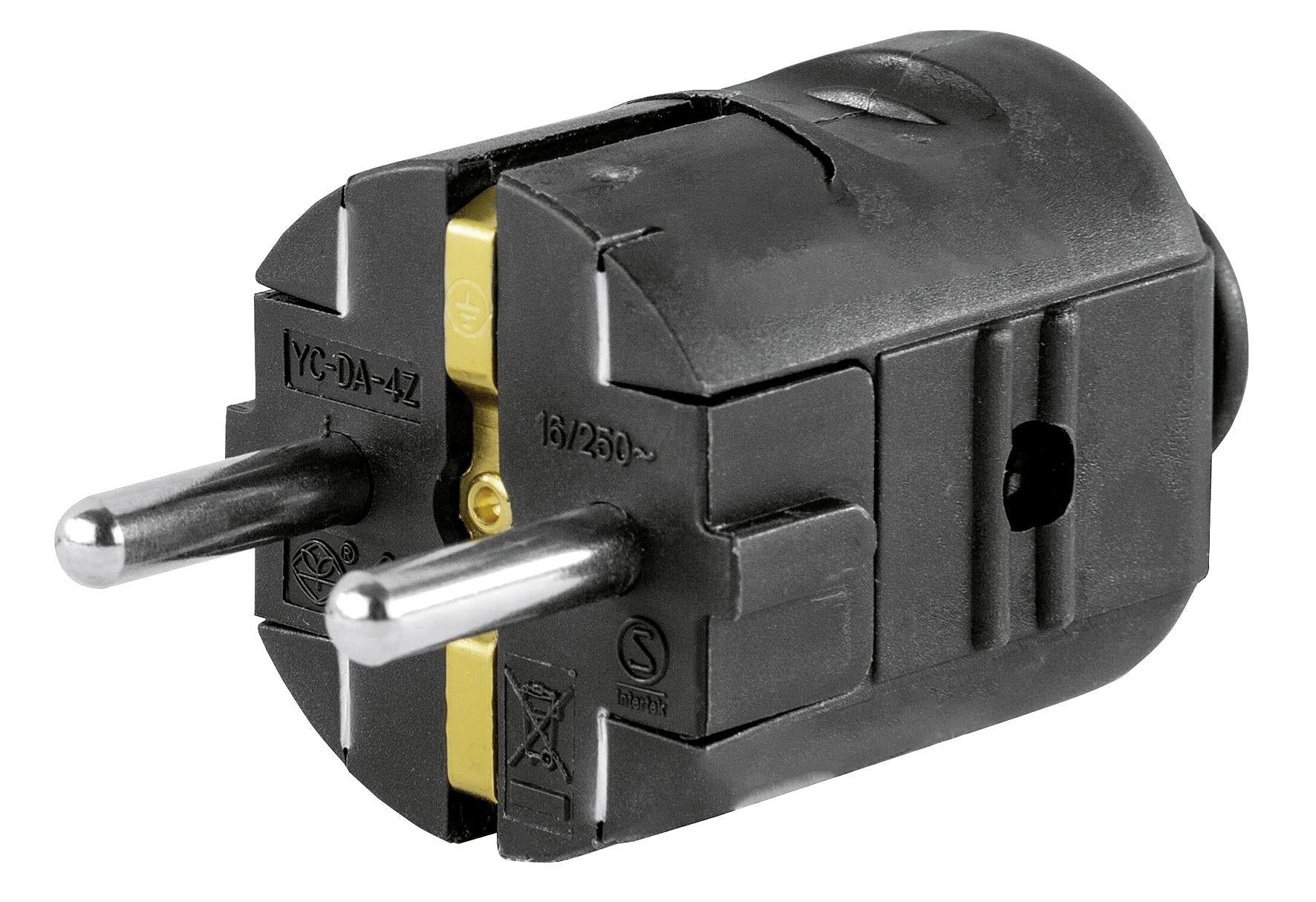 REV RITTER SchuKo-Stecker Kunststoff SK schwarz - VPE: 25