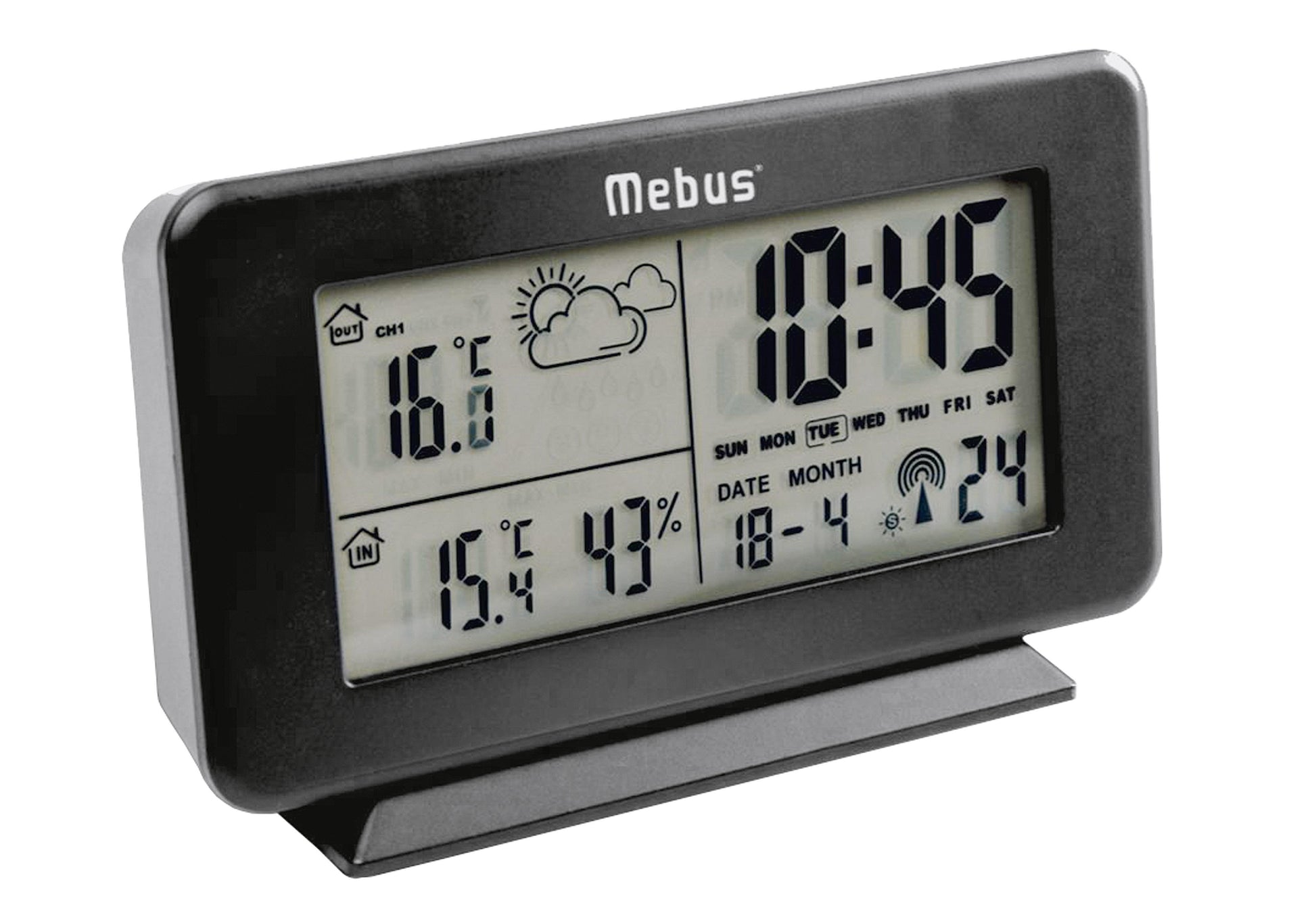 MEBUS Funk-Wettersation kabellos 2teilig: Wetterstation Funksender