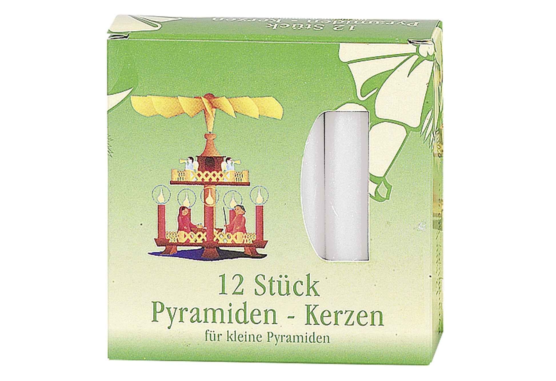 Pyramidenkerze 10cm Ø17cm weiß 12 Pack - VPE: 20
