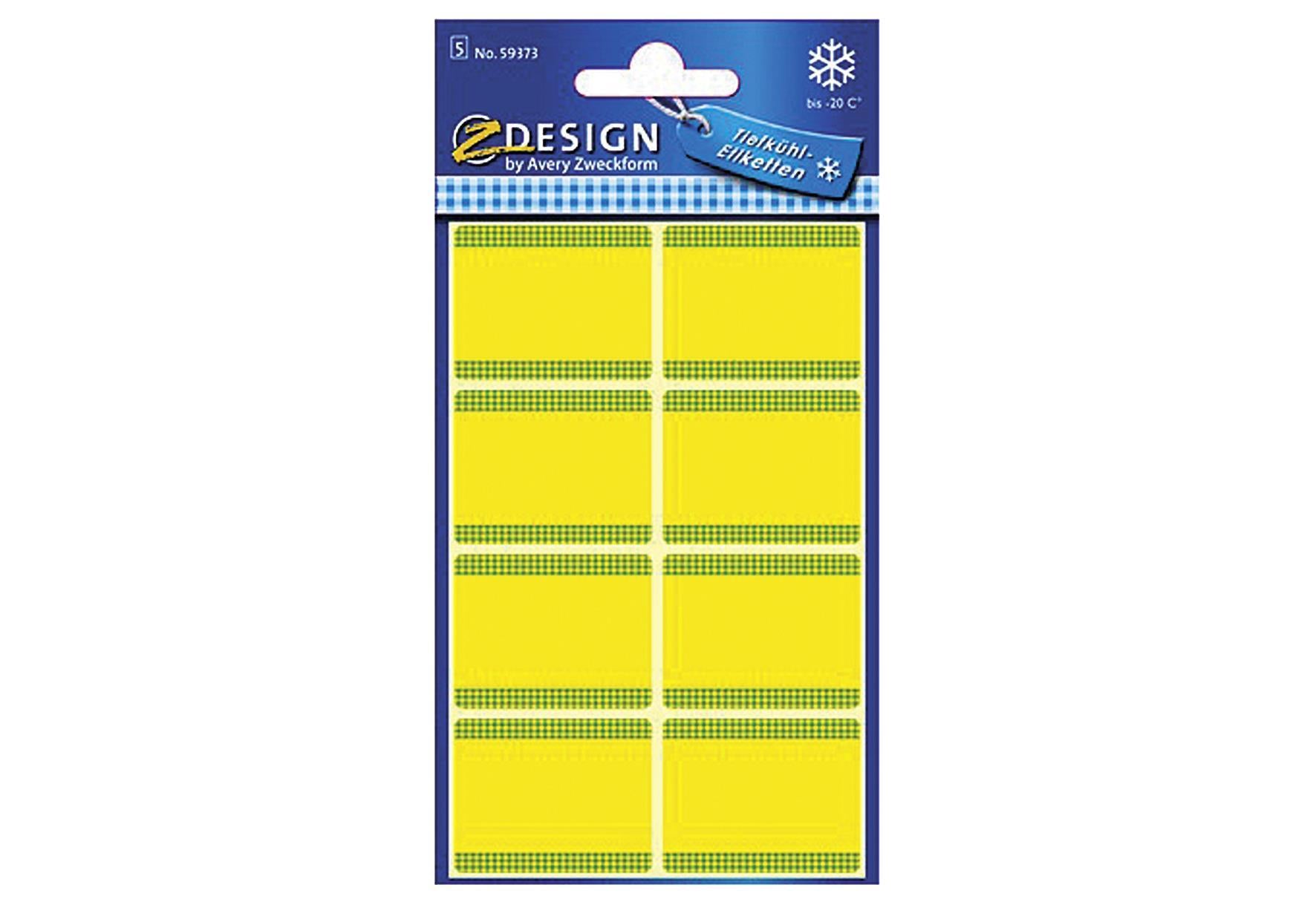 AVERY ZWECKFORM Tiefkühletik36x28mm gelb59373 5 Bogen - VPE: 10