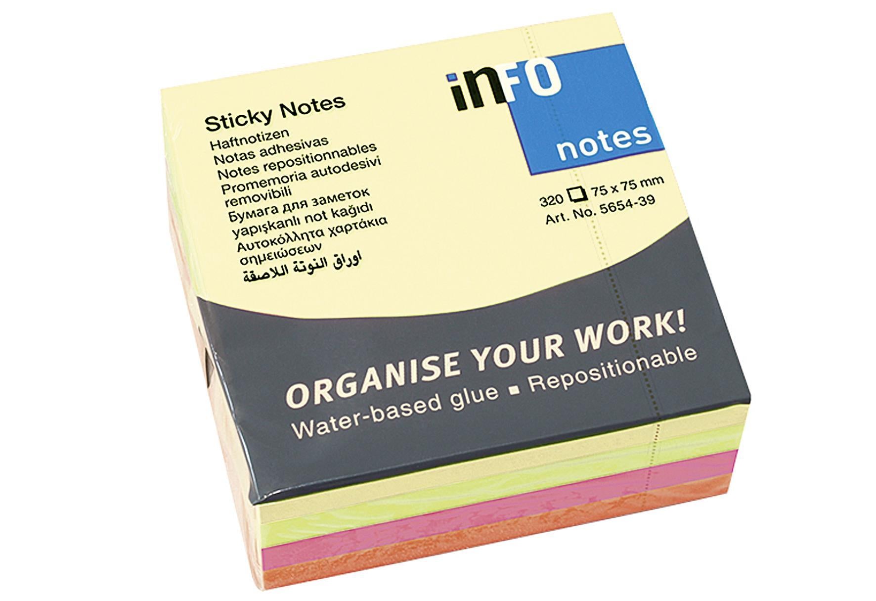 Info Notes 75x75 Brill-Mix - VPE: 12