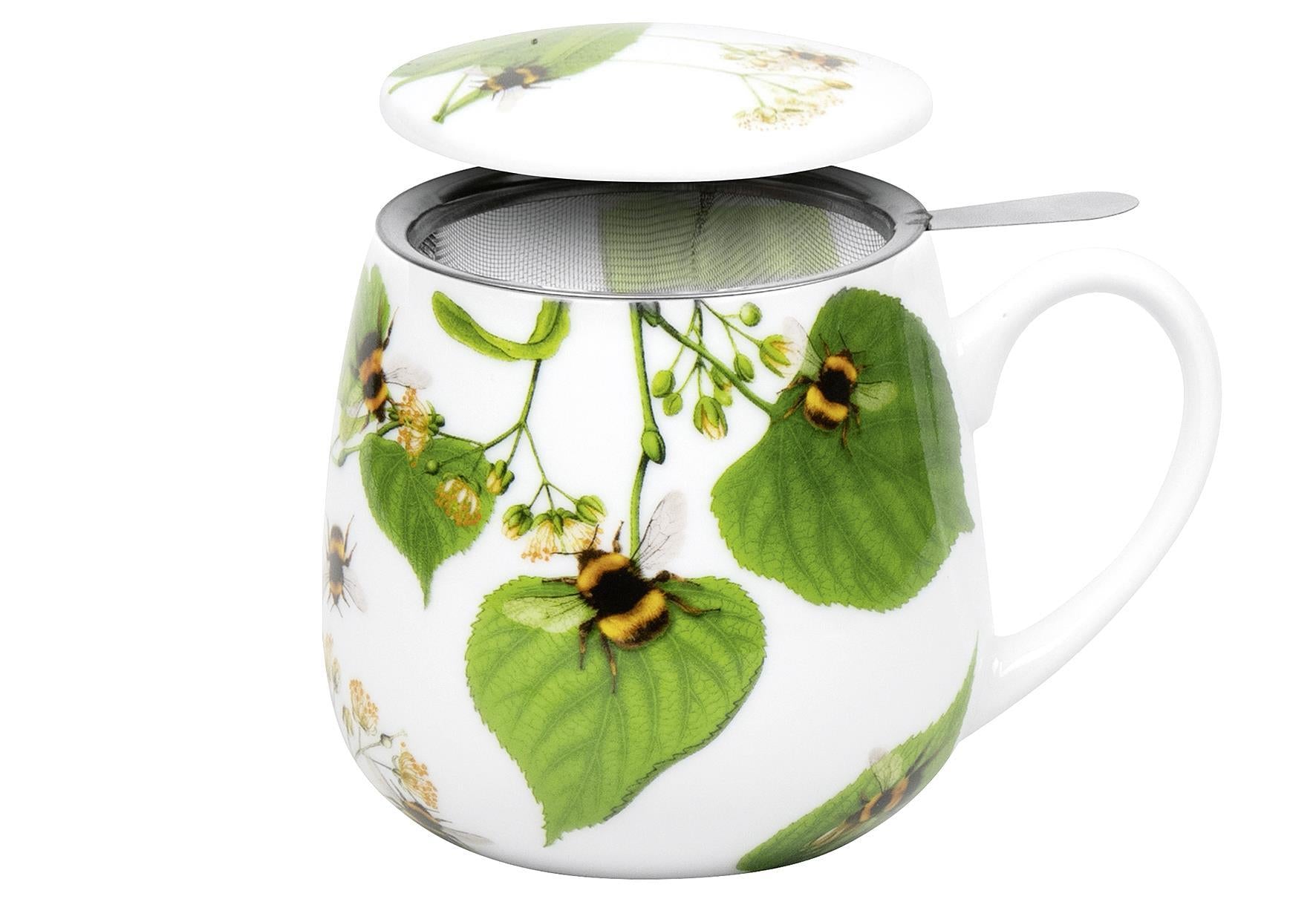 KÖNITZ Kuschelbecher „Bumblebees on leave“ mit Sieb und Deckel - VPE: 6