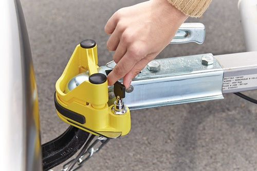 Anhänger-Diebstahlsicherung Stahl pulverbeschichtet L225xB200xH110mm 195 kg gelb SB Verpackung HP AUTOZUBEHÖR – Ansicht 4