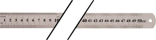 Stahlmaßstab L.500mm rostfr.STA Teilung B=mm/1/2mm TECWERK