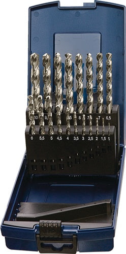 Spiralbohrersatz DIN 338 Typ VA D.6-10x0,1mm HSS-Co 41tlg.Ku.-Kass.TECWERK