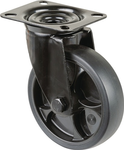 Lenkrolle Rad-Ø 125 mm Tragfähigkeit 120 kg Lenkrollen Gummi Platte L104xB80 mm Farbe Rolle schwarz BS ROLLEN