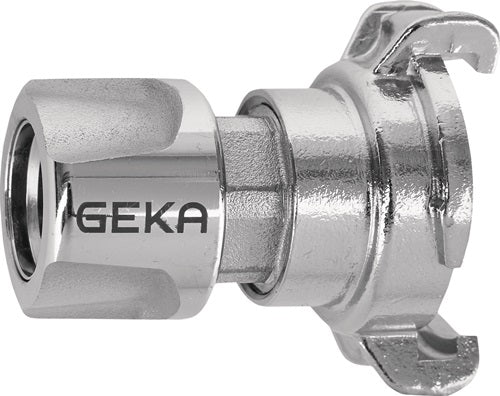 Übergangsstück GEKA plus-Stecksystem Messing verchromt Klaue und Steckbuchse GEKA