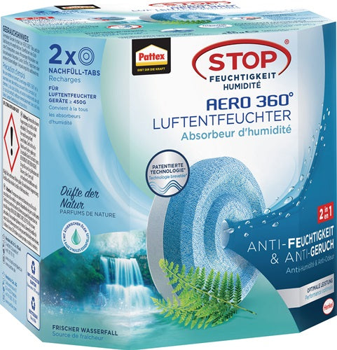 Luftentfeuchter Aero 360 2 Tabs à 450 g AHAWF Waterfall Freshness Pack PATTEX