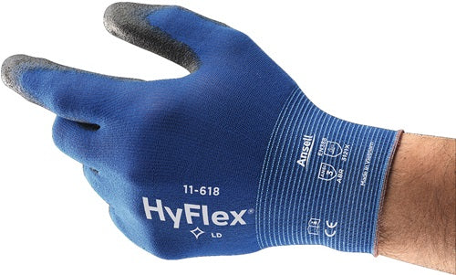 Handschuhe HyFlex® 11-618 Größe 9 blau/schwarz EN 388 PSA-Kategorie II ANSELL - VPE: 12