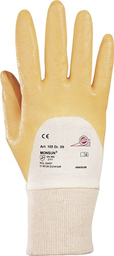 Handschuhe Monsun 105 Größe 10 curry BW-Trikot mNitril EN 388 PSA-Kategorie II HONEYWELL - VPE: 10