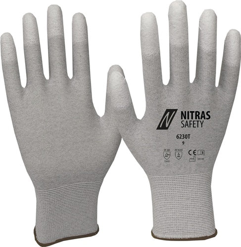 Handschuhe Größe 11 grau/weiß EN 388 EN 16350 PSA-Kategorie II NITRAS - VPE: 12