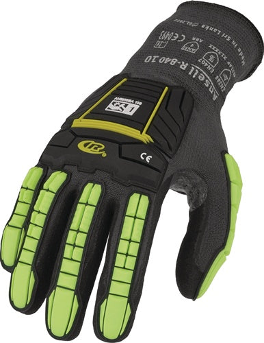 Handschuhe Ringers R840 Größe 10 schwarz/grün EN 388 EN ISO 21420:2020 EN 407 PSA-Kategorie II ANSELL - VPE: 4