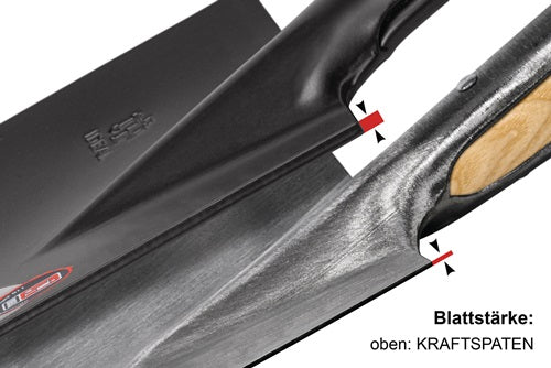 Kraftspaten 280 x 130 / 125 mm Größe 2 Slim Stahlrohrstiel mit Hartholzknauf IDEAL – Ansicht 4