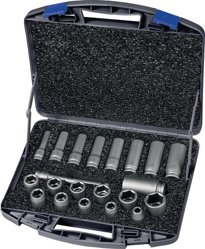 Kraftsteckschlüsselsatz 720 KLS 21 OL 21-teilig 1/2 ? kurz und lang 6-kant ASW