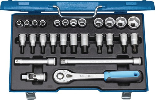 Steckschlüsselsatz 19 IMU-10 27-teilig 1/2 ? Schlüsselweißen 10-30 mm Anzahl Zähne 32 6-Kant GEDORE