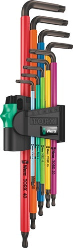 Winkelschraubendrehersatz 967/9 TX XL 9-teilig T8 - T40 farbcodiert lang Kunstoffhalter WERA