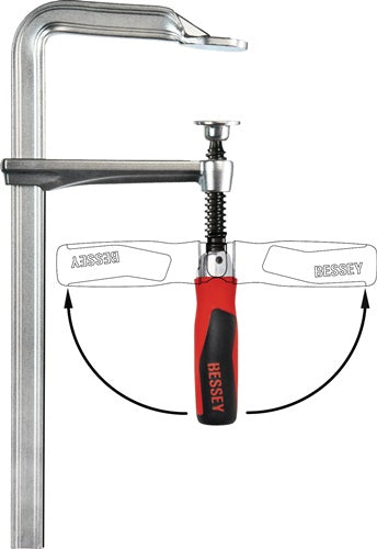 Ganzstahlschraubzwinge GZ-KG Spannweiße 500 mm Ausladung 120 mm 2-K-Klappgriff BESSEY