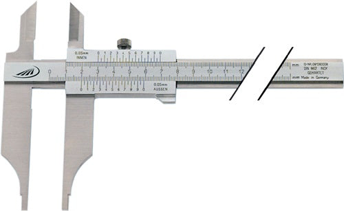 Werkstattmessschieber DIN 862 300 mm mit Messerspitzen parallaxfreie Ablesung Schnabellänge 90 mm HELIOS PREISSER
