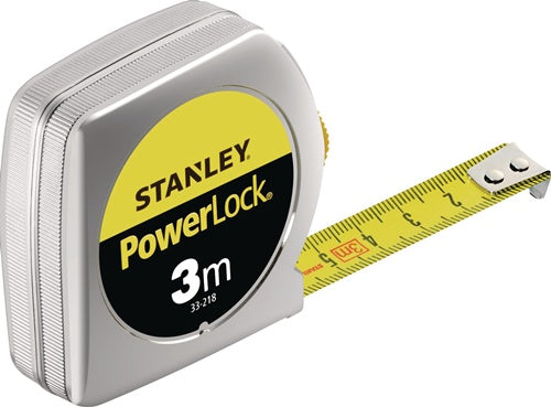 Taschenrollbandmaß PowerLock® Länge 3 m Breite 127 mm mm/cm EG II Metall Automatic SB STANLEY